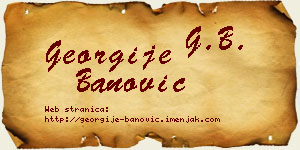 Georgije Banović vizit kartica